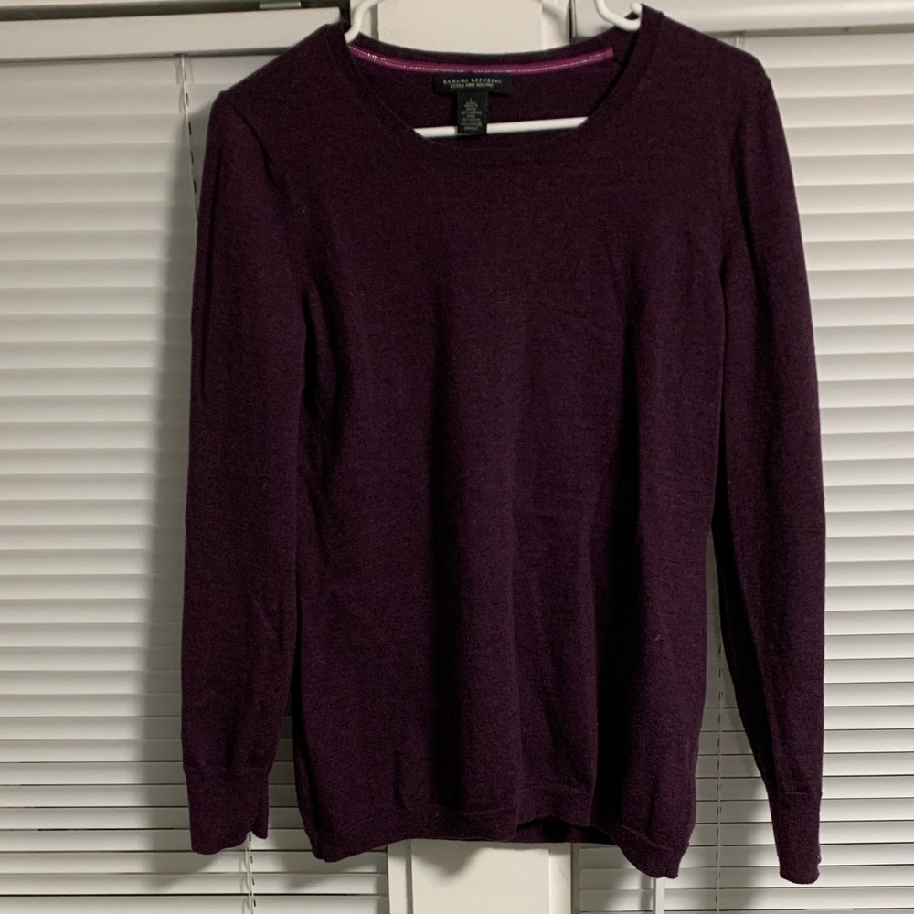 Banana Republic Deep Purple Merino Wool Sweater